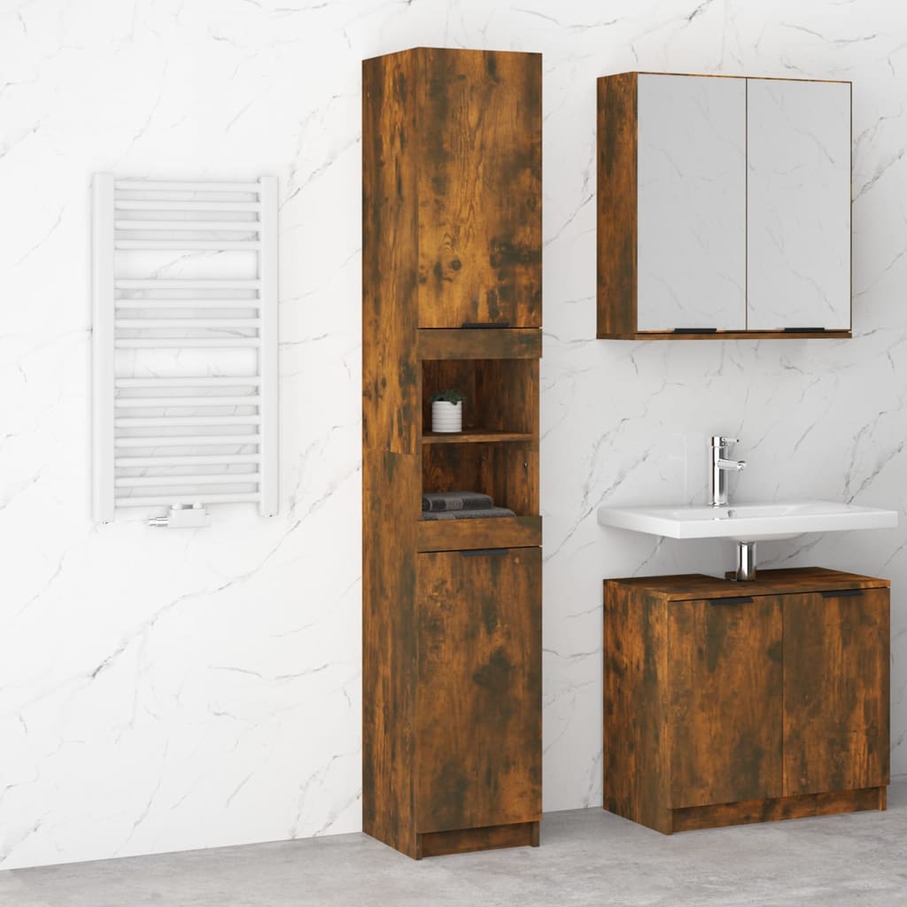 Bathroom Cabinet 32X34X188.5 Cm Engineered Wood