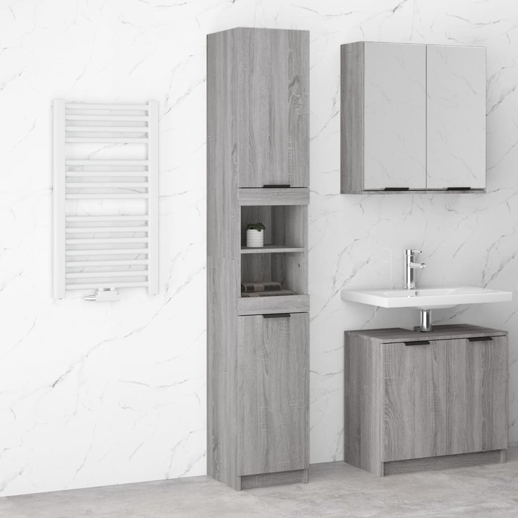 Bathroom Cabinet 32X34X188.5 Cm Engineered Wood