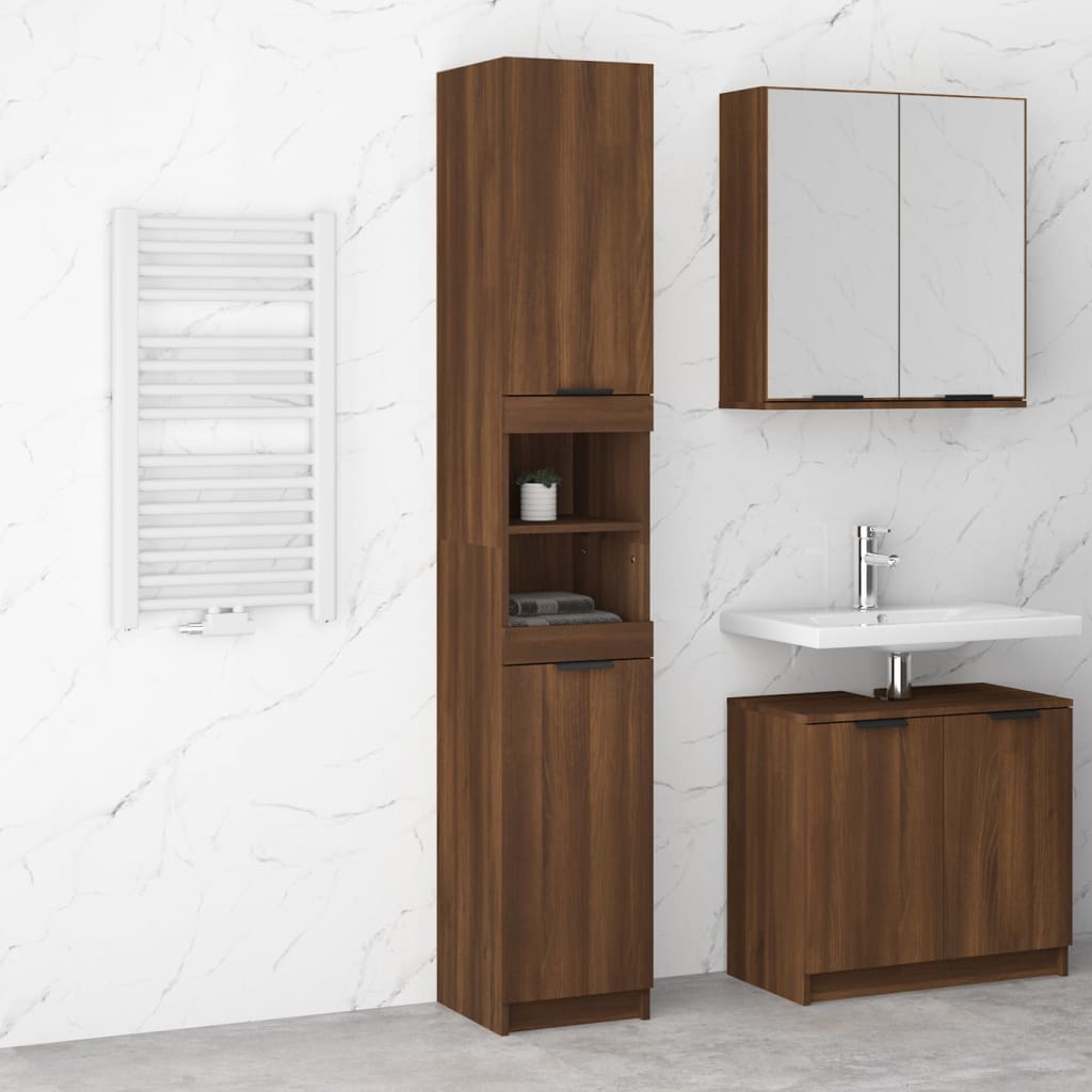 Bathroom Cabinet 32X34X188.5 Cm Engineered Wood