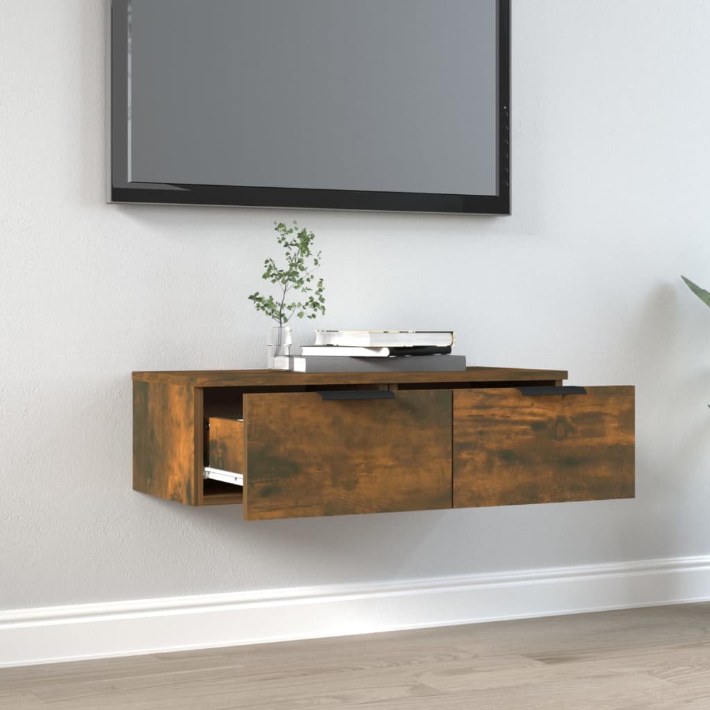 Wall Cabinet Smoked Oak 68X30X20 Cm Engineered Wood