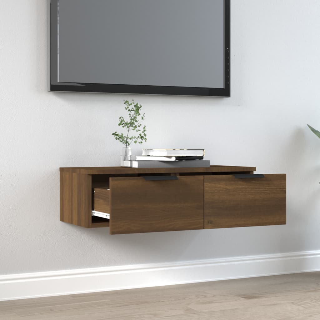 Wall Cabinet Brown Oak 68X30X20 Cm Engineered Wood
