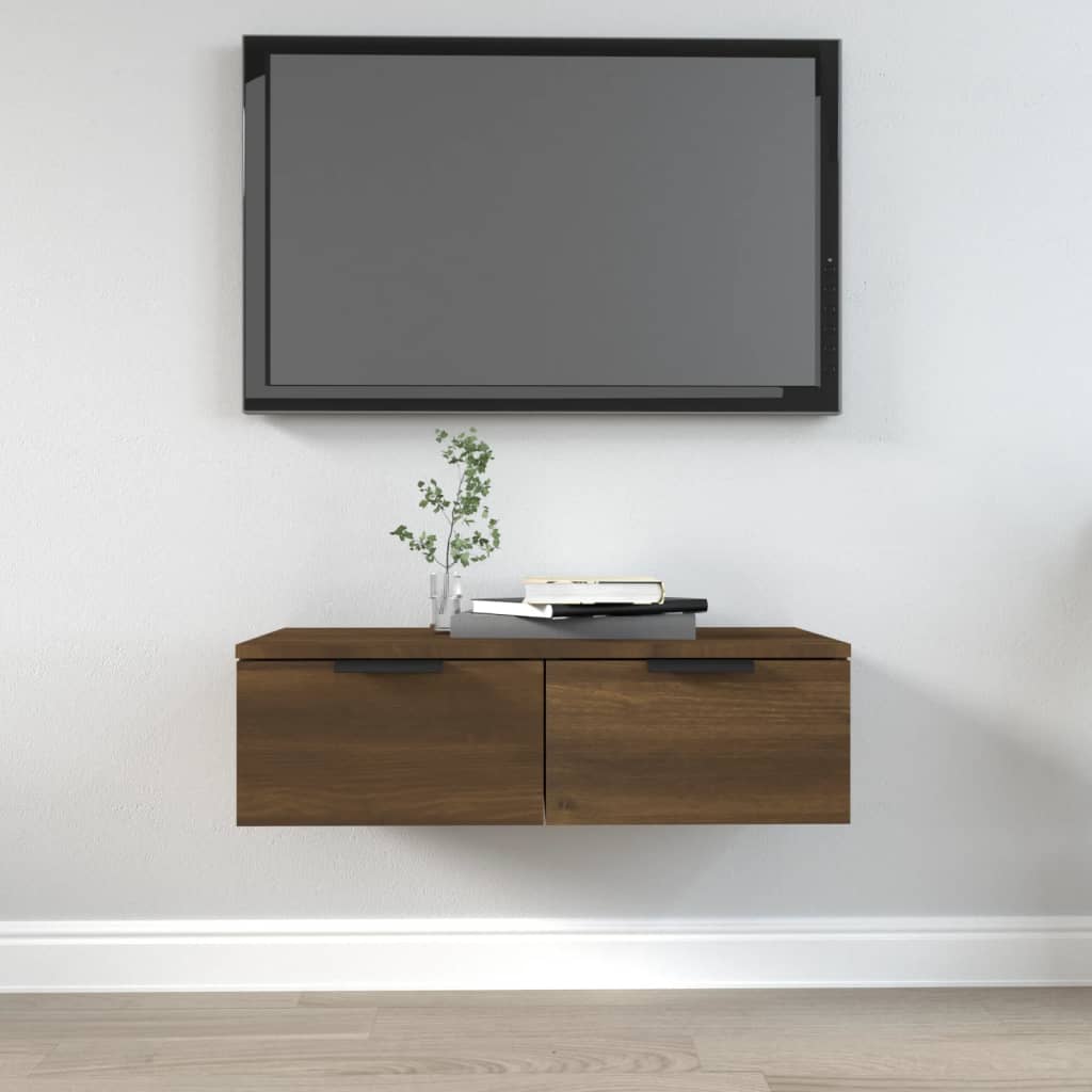 Wall Cabinet Brown Oak 68X30X20 Cm Engineered Wood