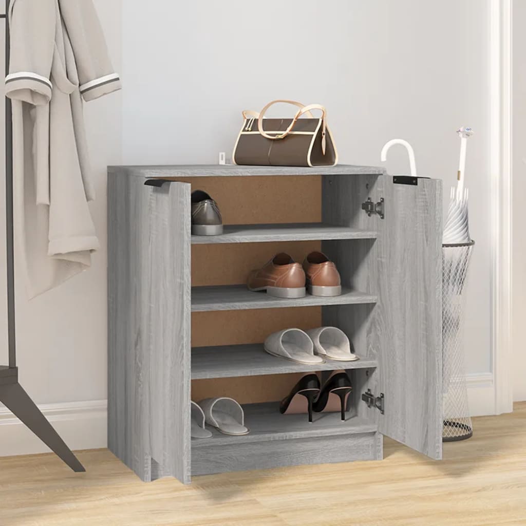 Shoe Cabinet Grey Sonoma 59X35X70 Cm Engineered Wood
