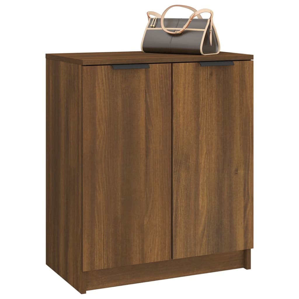 Shoe Cabinet Brown Oak 59X35X70 Cm Engineered Wood