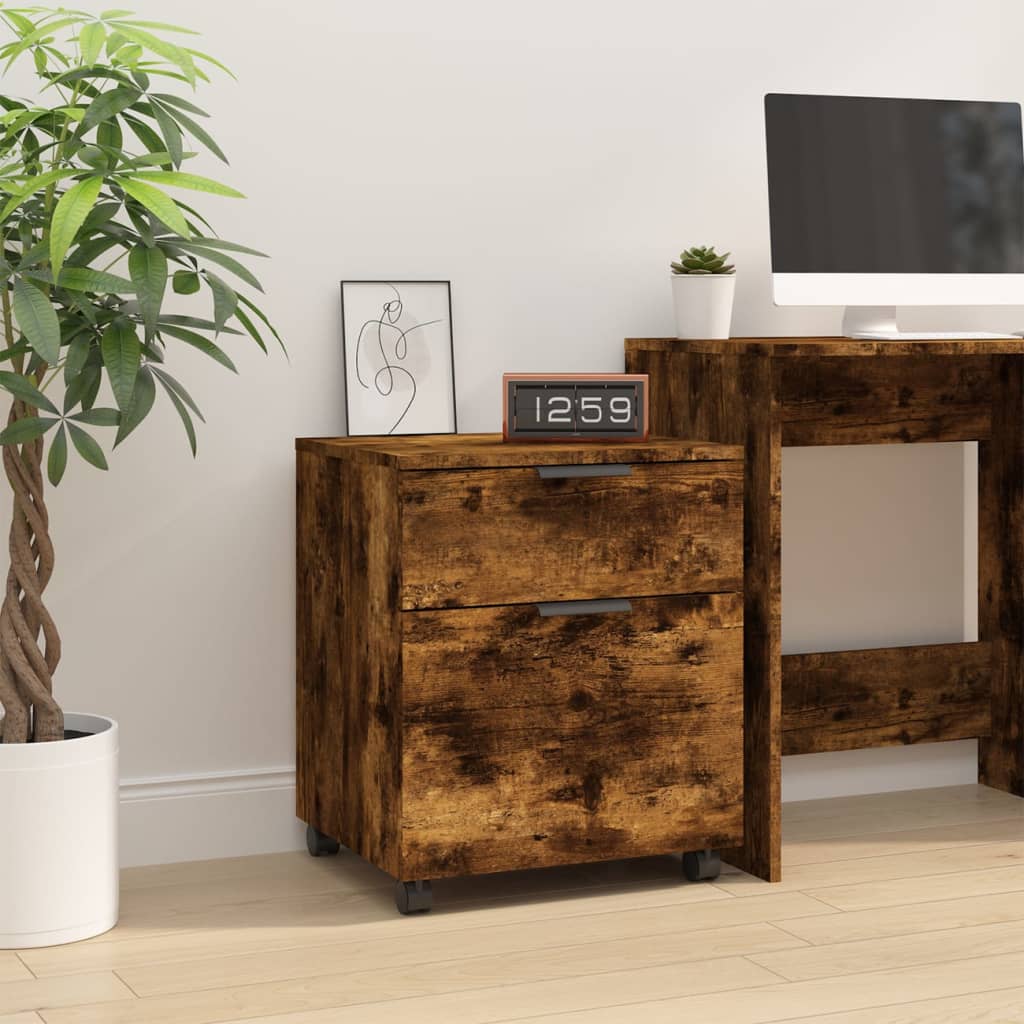 Mobile File Cabinet With Wheels 45X38X54 Cm Engineered Wood