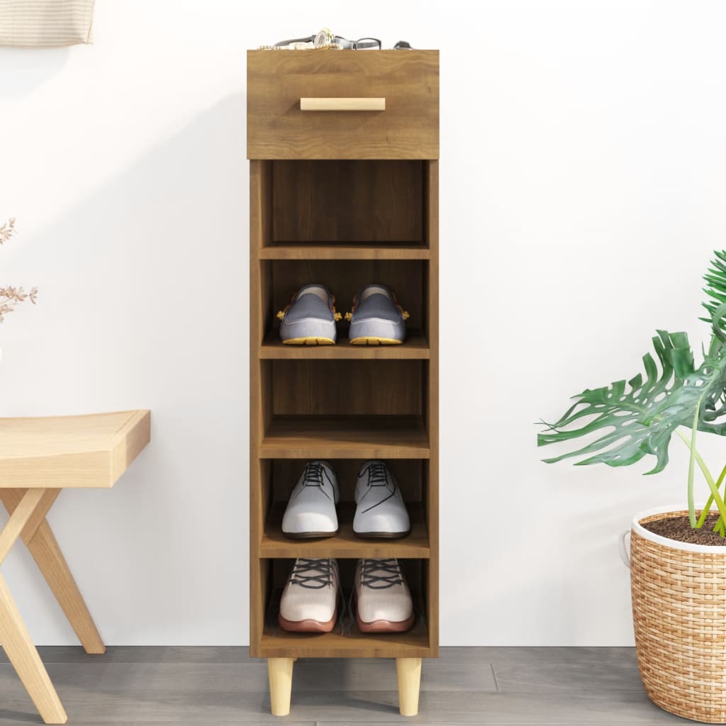 Shoe Cabinet 30X35X105 Cm Engineered Wood