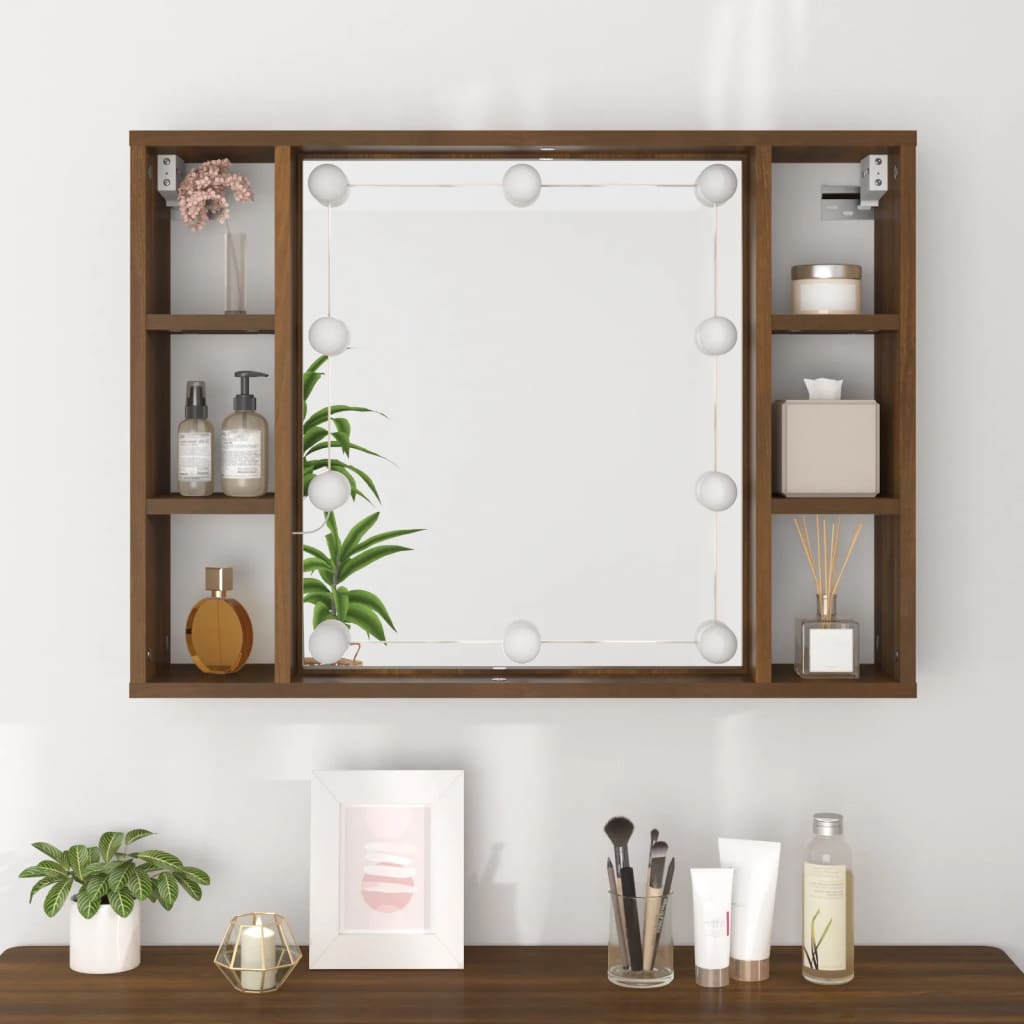 Mirror Cabinet With Led 76X15X55 Cm