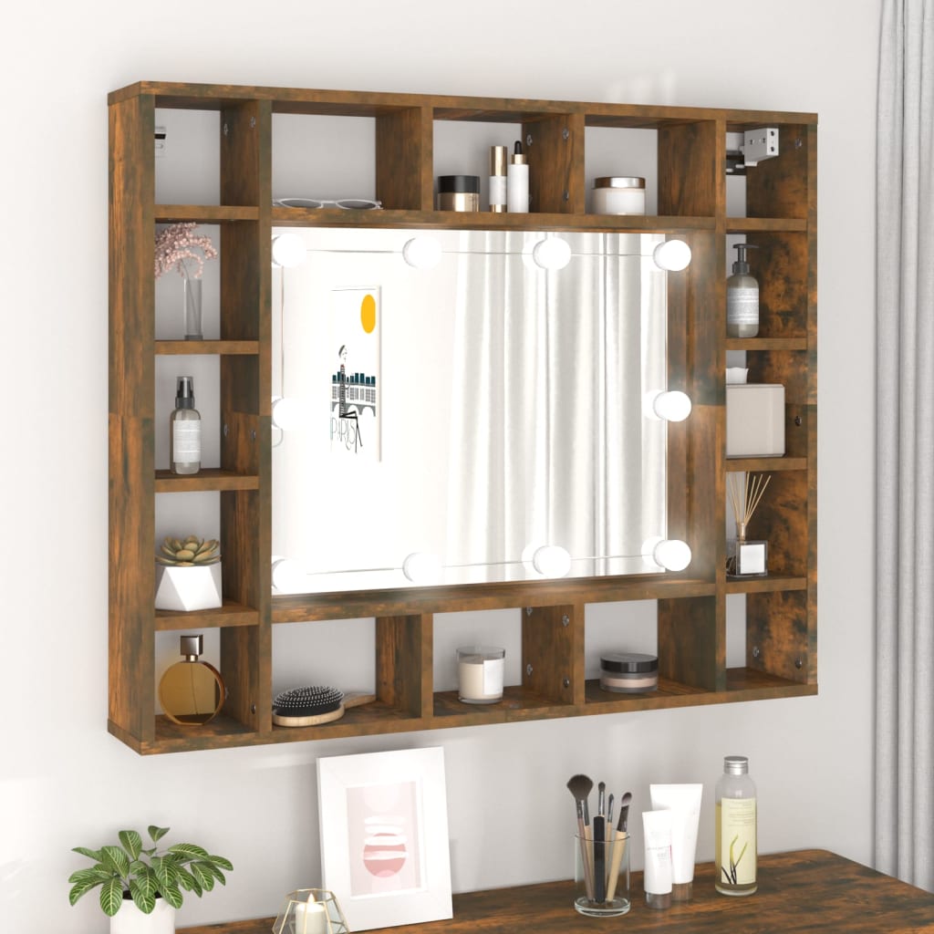 Mirror Cabinet With Led 91X15X76.5 Cm
