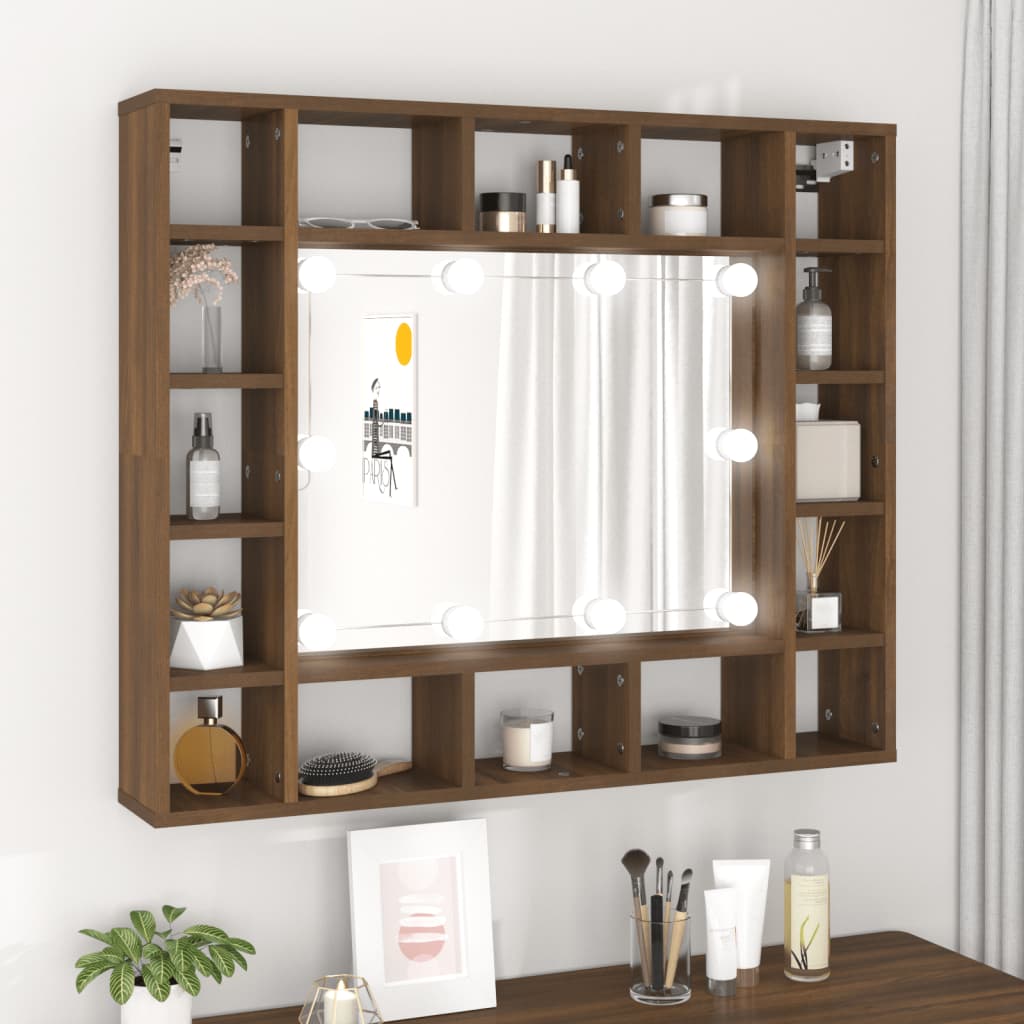 Mirror Cabinet With Led 91X15X76.5 Cm
