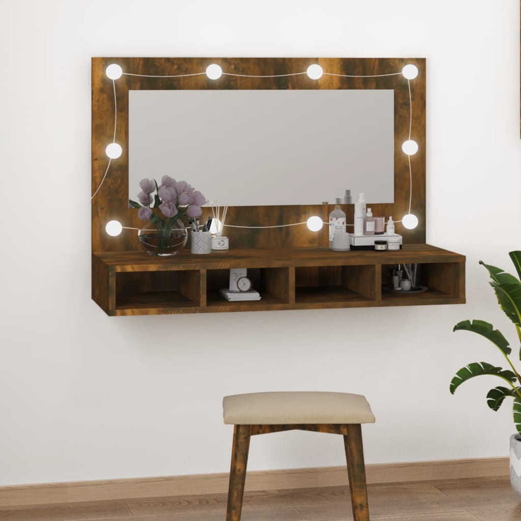 Mirror Cabinet With Led 90X31.5X62 Cm