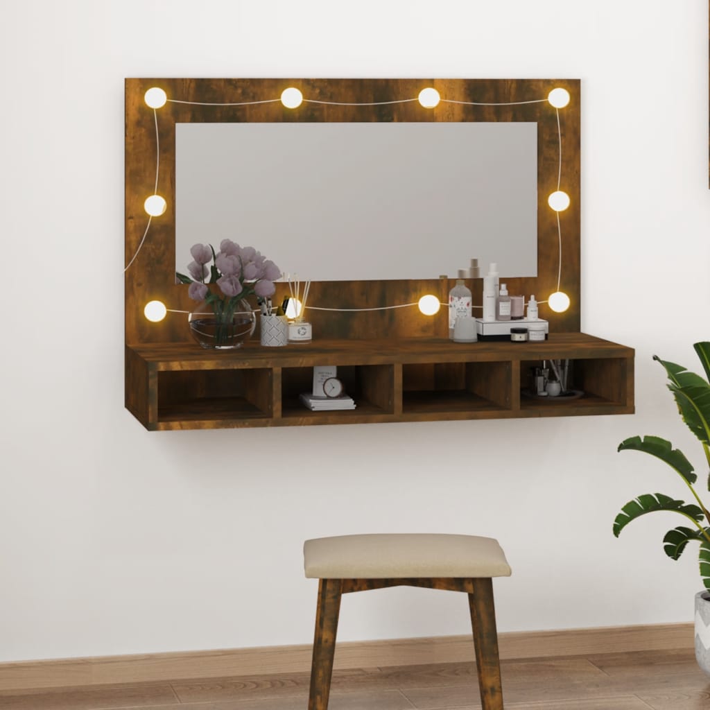 Mirror Cabinet With Led 90X31.5X62 Cm