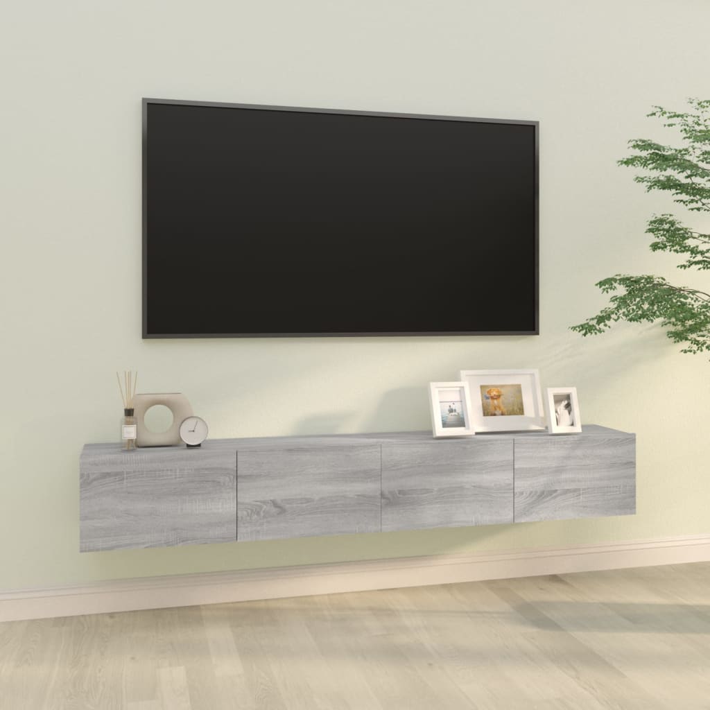 Wall Tv Cabinets 2 Pcs 100X30X30 Cm Engineered Wood