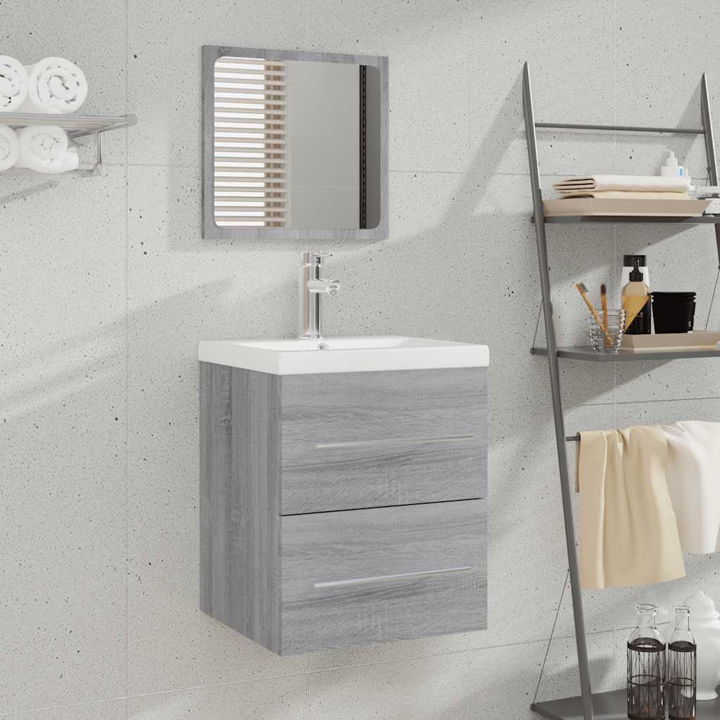 Bathroom Cabinet With Mirror 41X38.5X48 Cm Engineered Wood