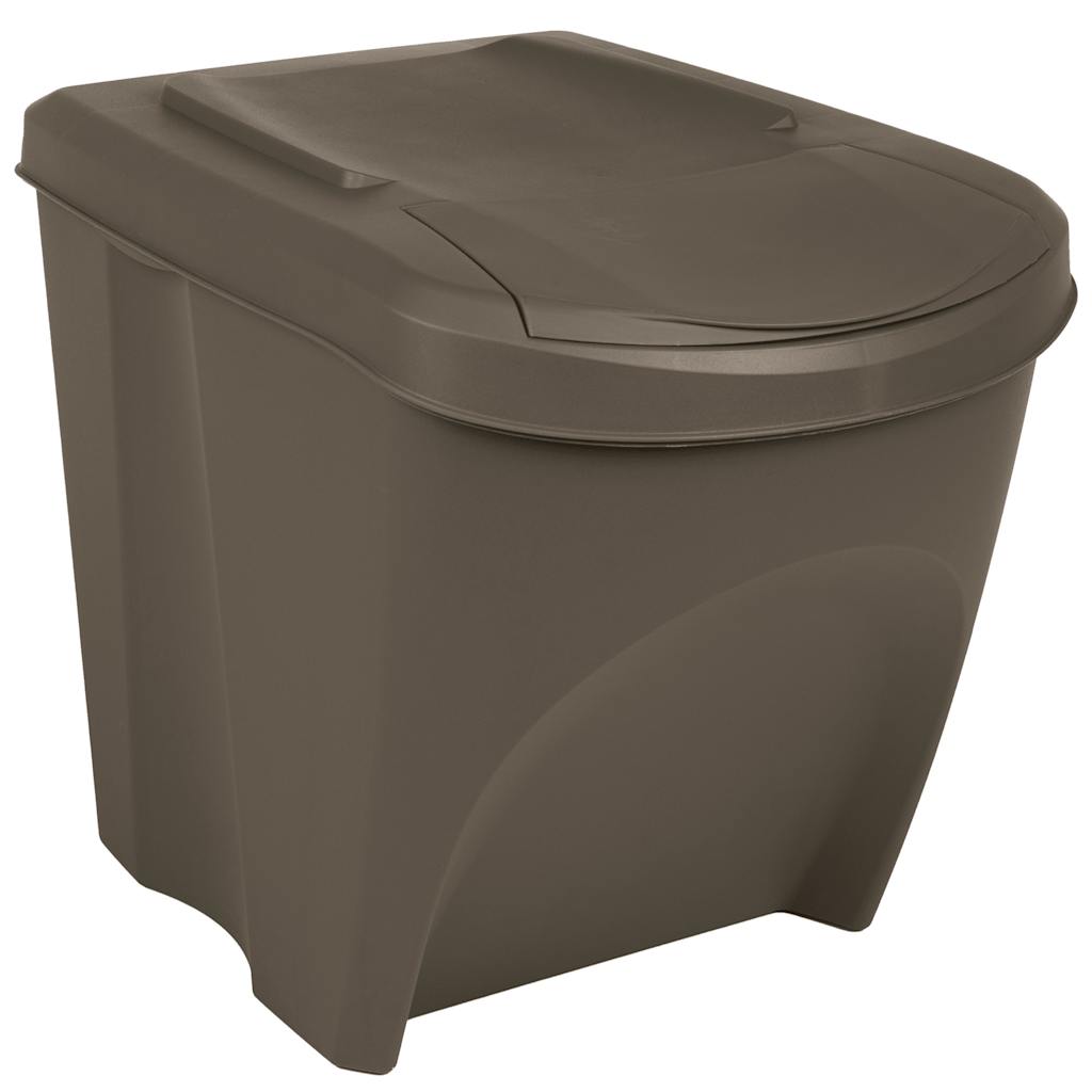 Stackable Garbage Bin Boxes 3 Pcs 75 L Polypropylene
