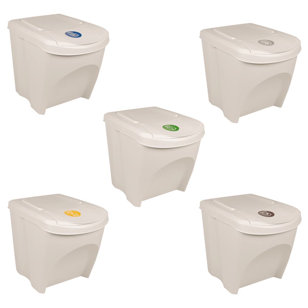 Stackable Garbage Bin Boxes 3 Pcs 75 L Polypropylene