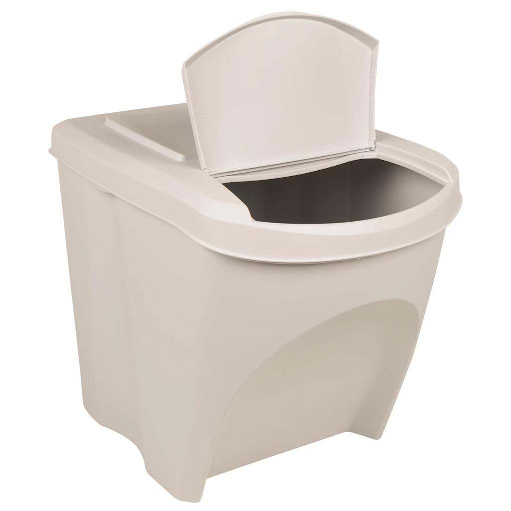 Stackable Garbage Bin Boxes 3 Pcs 75 L Polypropylene