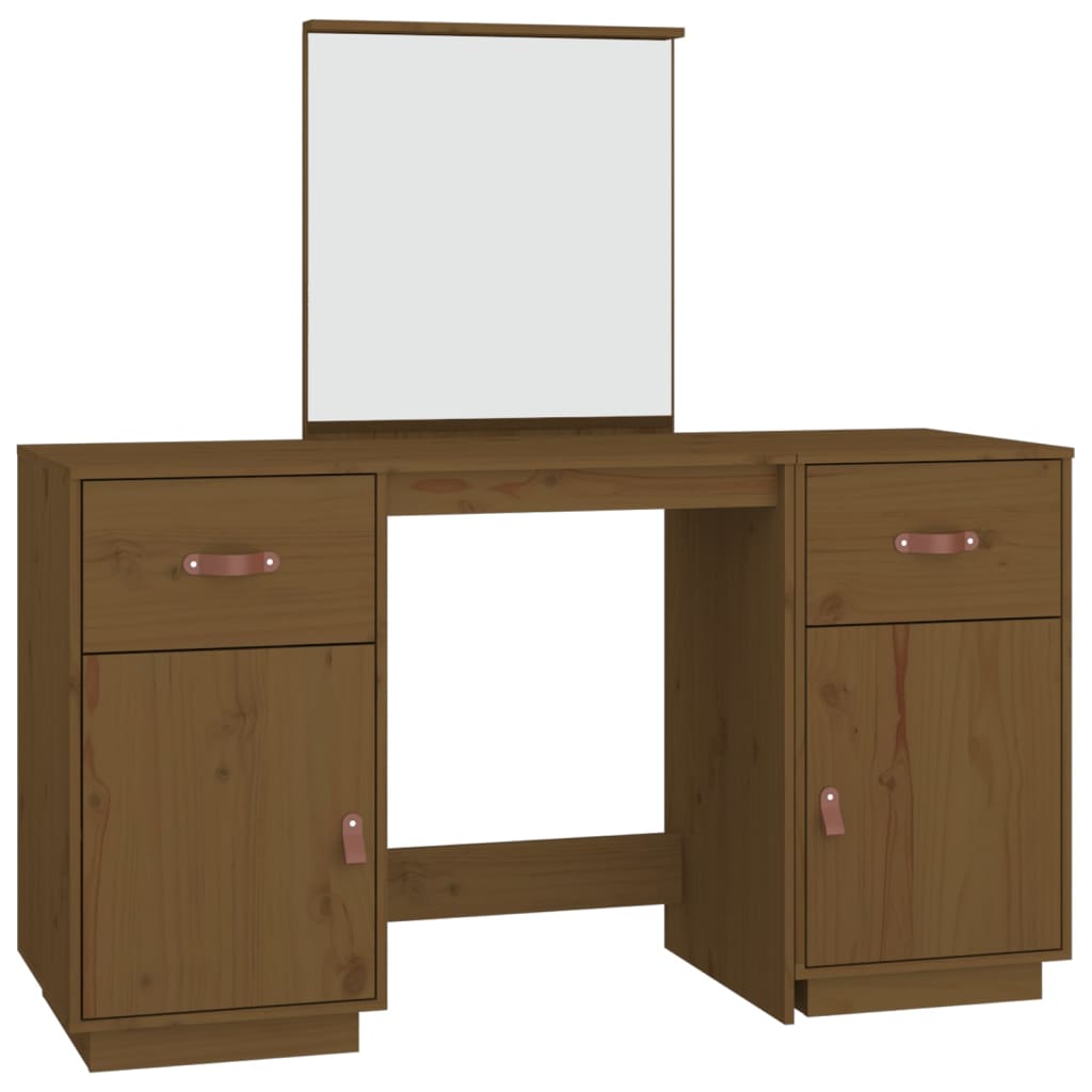 Dressing Table Set With A Mirror Solid Wood Pine