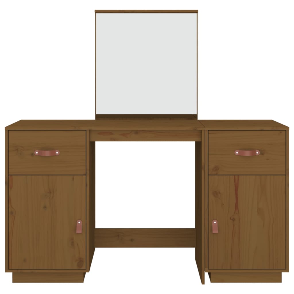 Dressing Table Set With A Mirror Solid Wood Pine