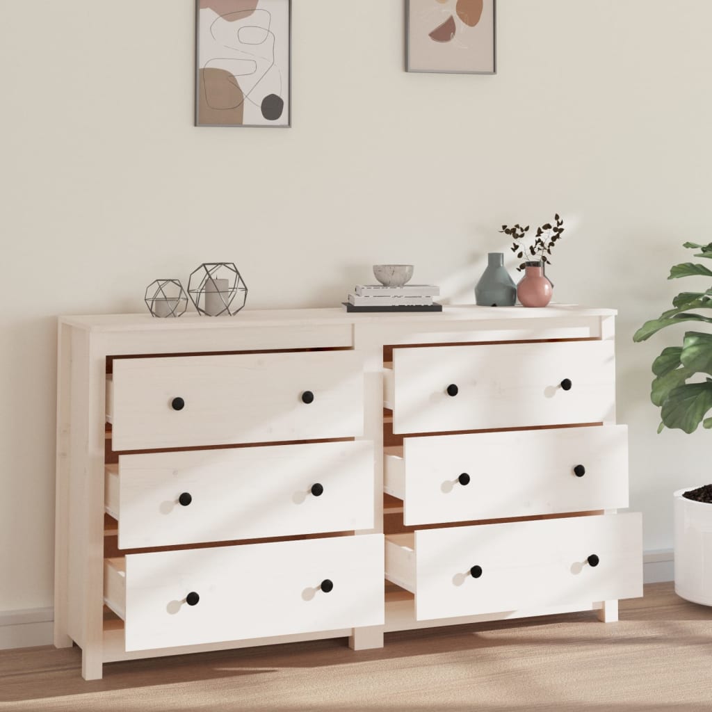 Sideboard 140X35X80 Cm Solid Wood Pine