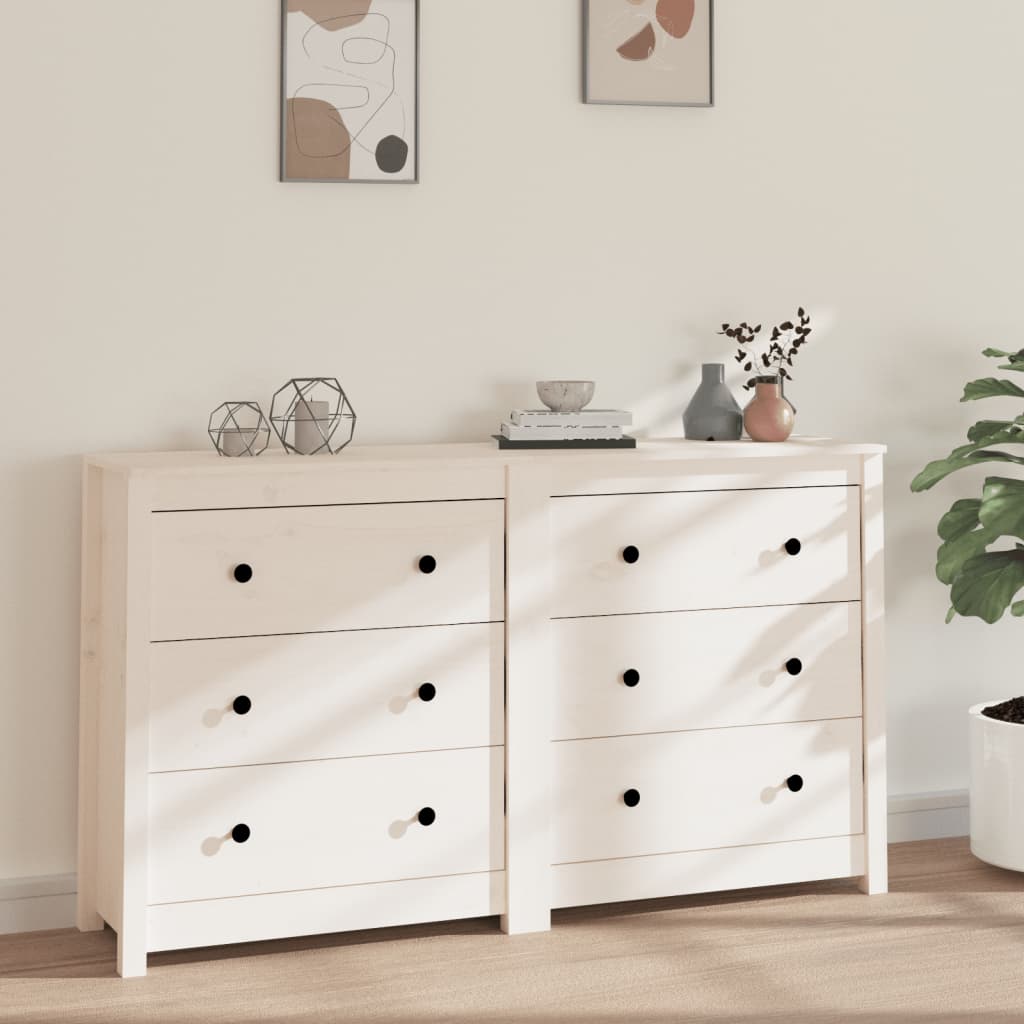 Sideboard 140X35X80 Cm Solid Wood Pine
