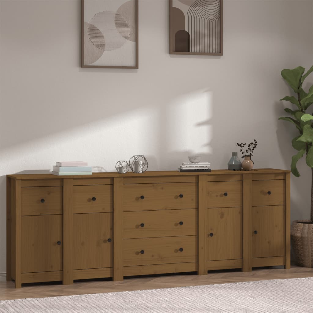 Sideboard 230X35X80 Cm Solid Wood Pine