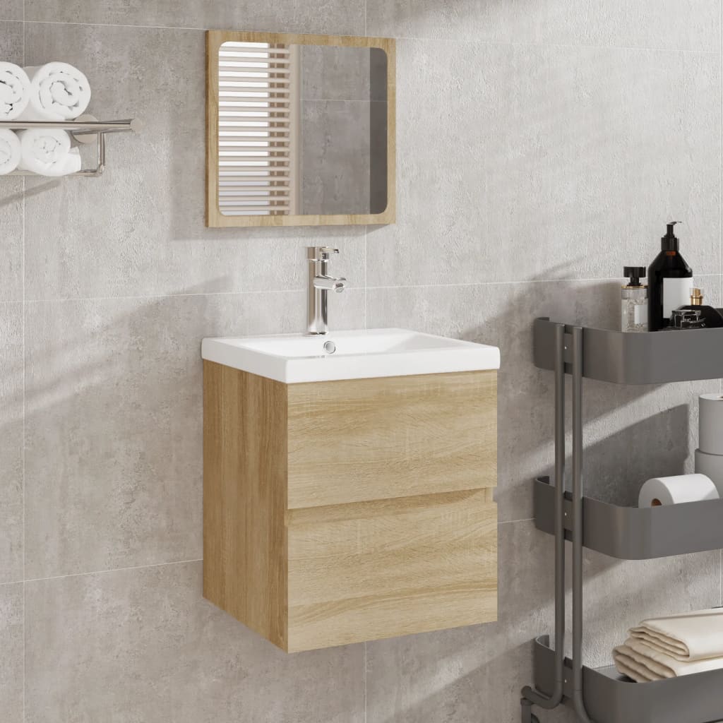 Bathroom Sink Cabinet With Basin And Mirror
