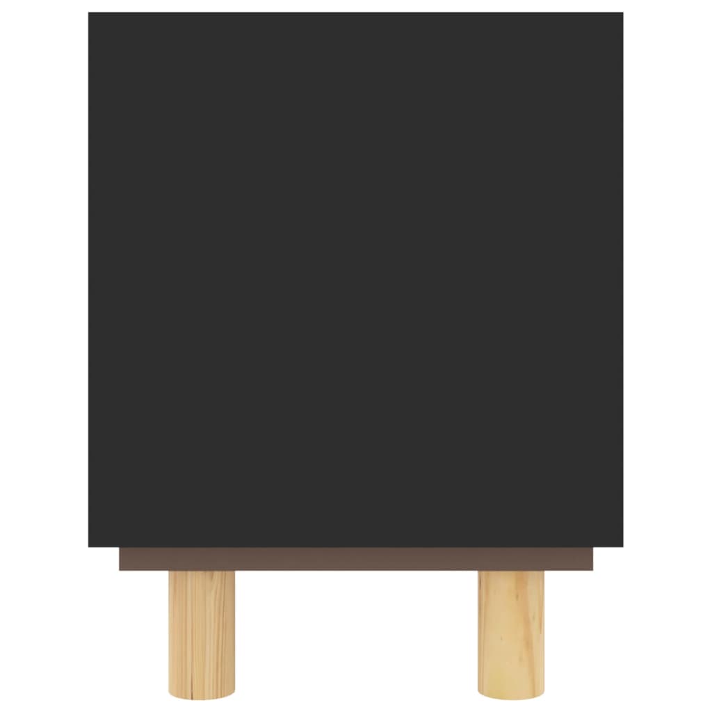 Tv Cabinet 105X30X40 Cm Solid Wood Pine&Natural Rattan