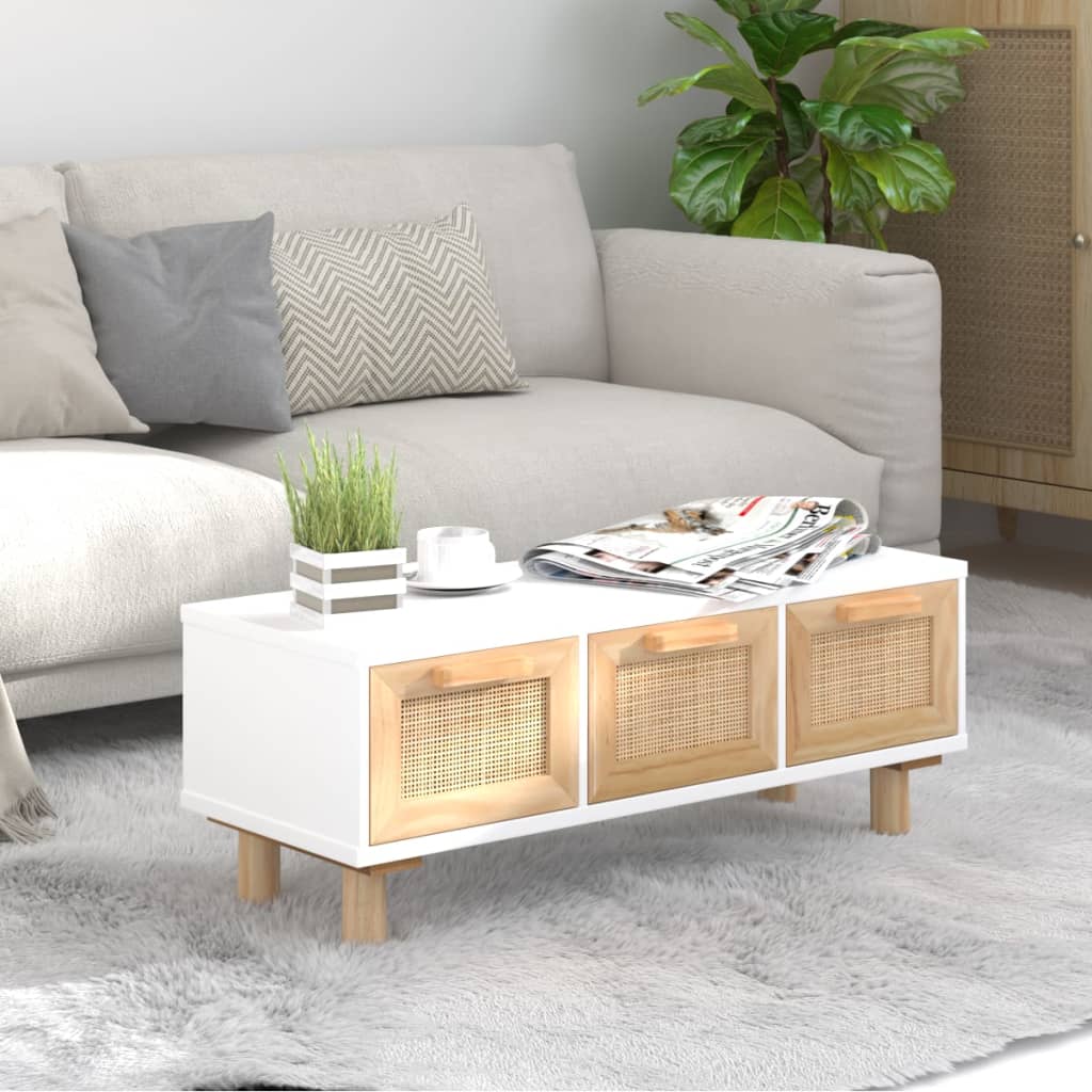 Coffee Table 80X40X30 Cm Engineered Wood&Solid Wood Pine