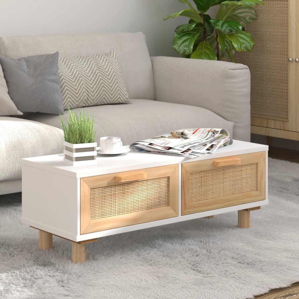Coffee Table 80X40X30 Cm Engineered Wood&Solid Wood Pine