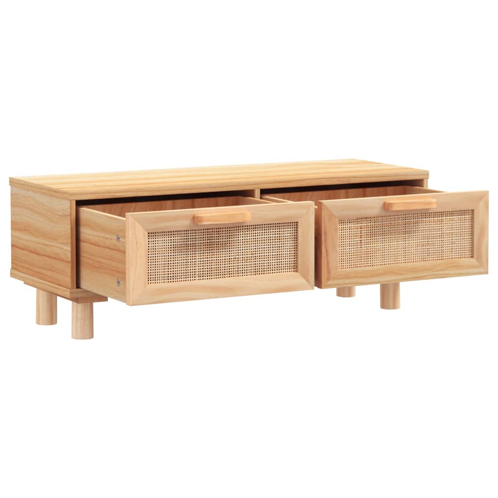 Coffee Table 80X40X30 Cm Engineered Wood&Solid Wood Pine
