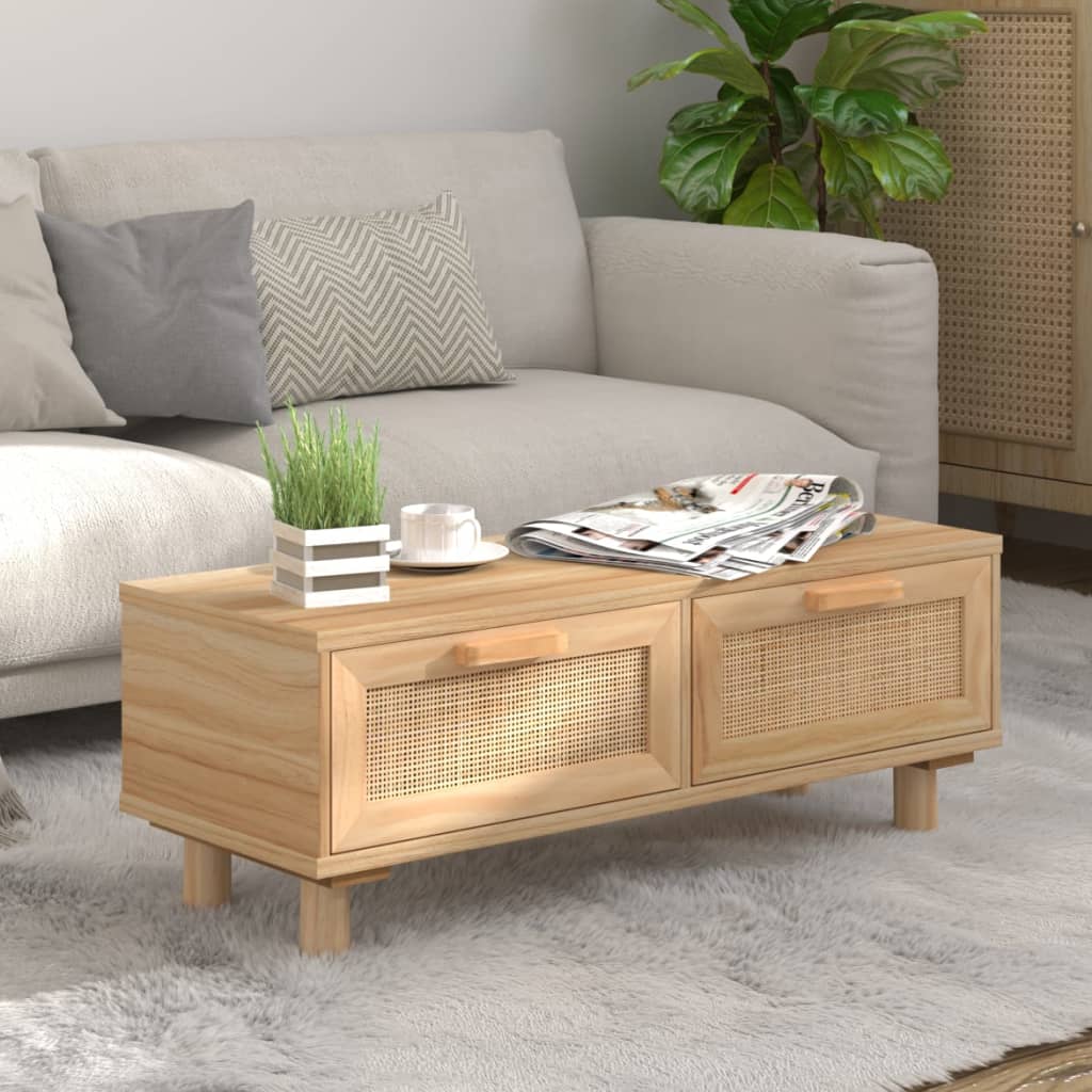 Coffee Table 80X40X30 Cm Engineered Wood&Solid Wood Pine