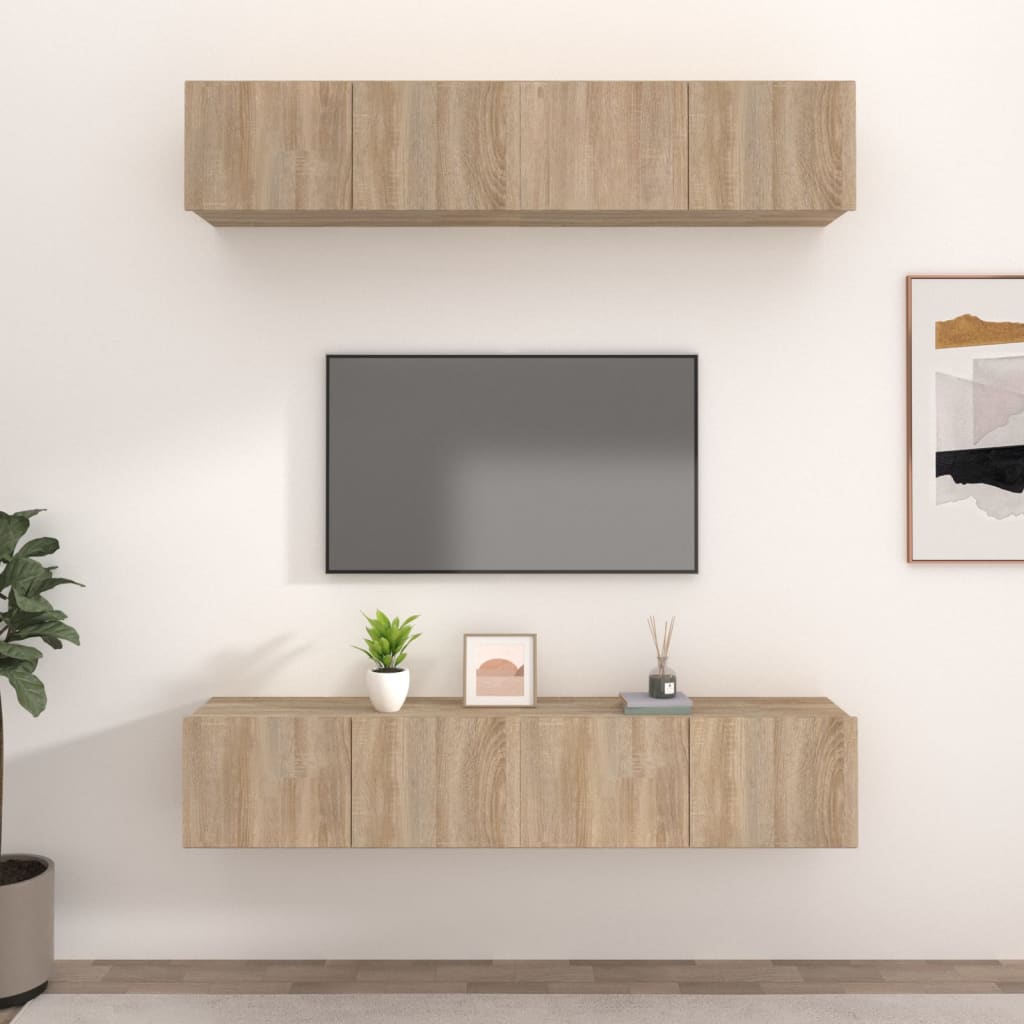 Tv Cabinets 4 Pcs 80X30X30 Cm Engineered Wood