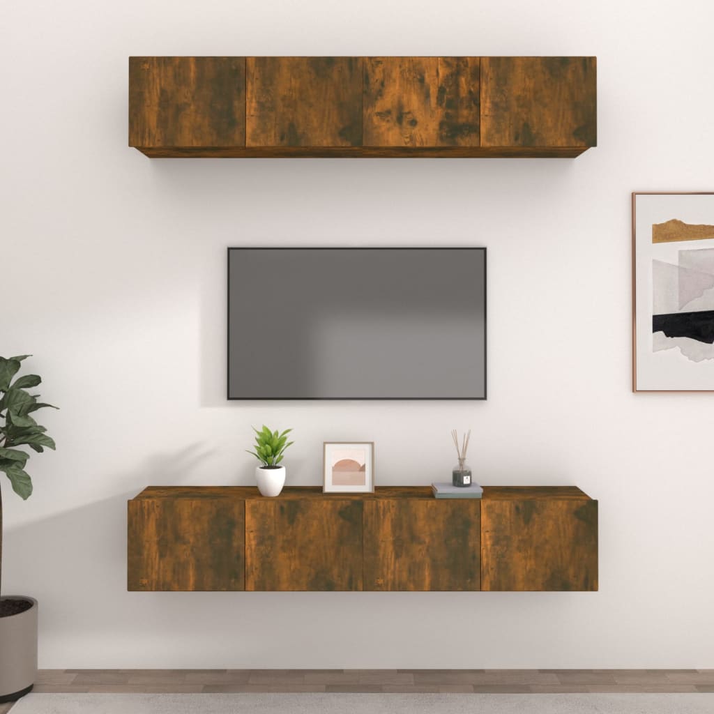 Tv Cabinets 4 Pcs 80X30X30 Cm Engineered Wood