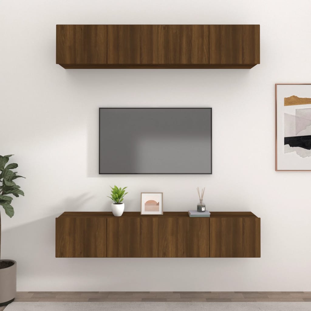 Tv Cabinets 4 Pcs 80X30X30 Cm Engineered Wood