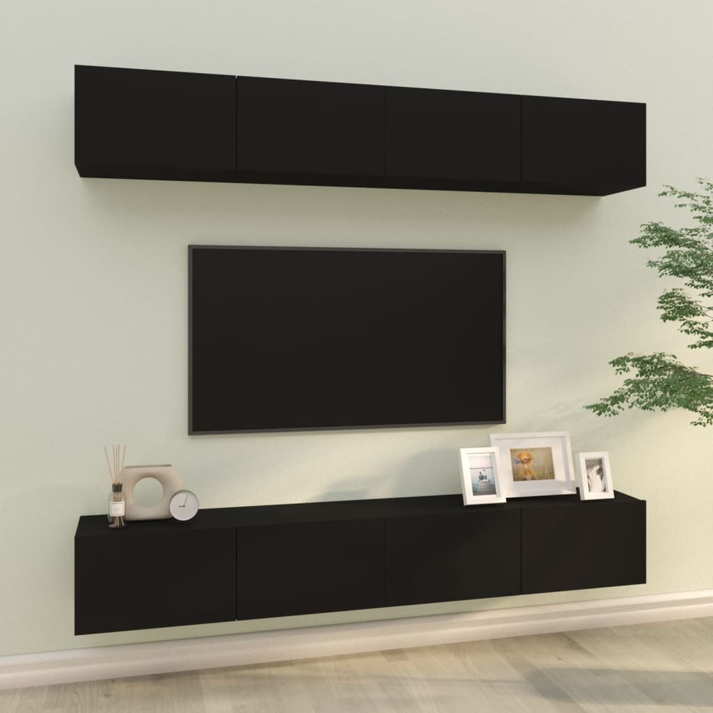 Tv Cabinets 4 Pcs 80X30X30 Cm Engineered Wood