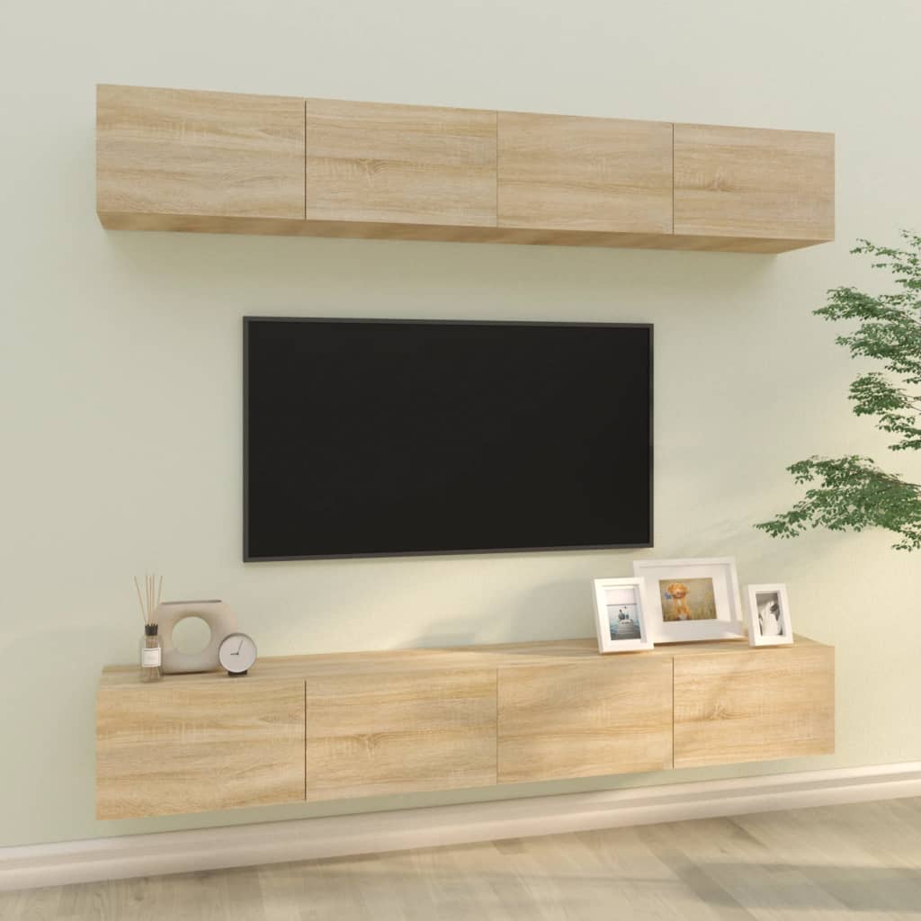 Tv Cabinets 4 Pcs 80X30X30 Cm Engineered Wood
