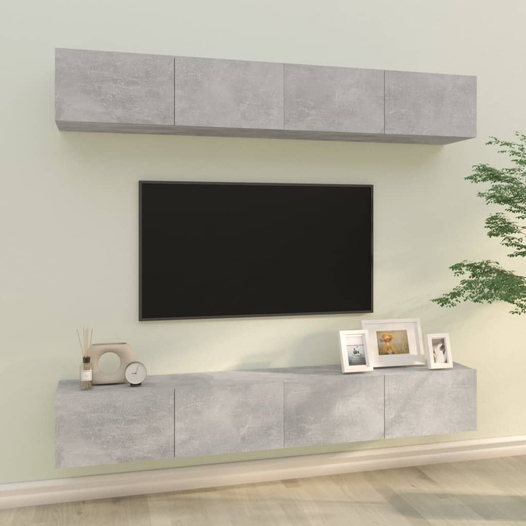 Tv Cabinets 4 Pcs 80X30X30 Cm Engineered Wood