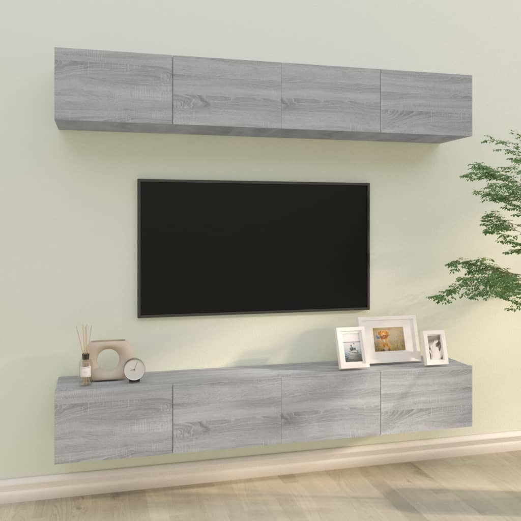 Tv Cabinets 4 Pcs 80X30X30 Cm Engineered Wood