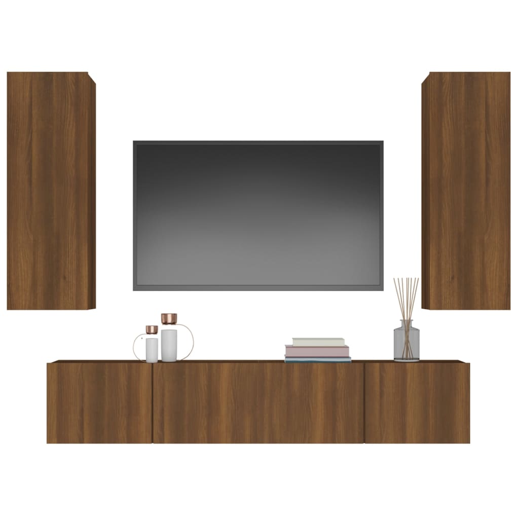 4 Piece Tv Cabinet Set Engineered Wood