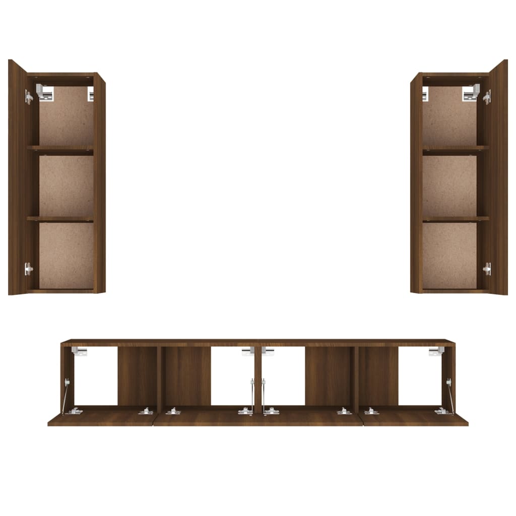 4 Piece Tv Cabinet Set Engineered Wood