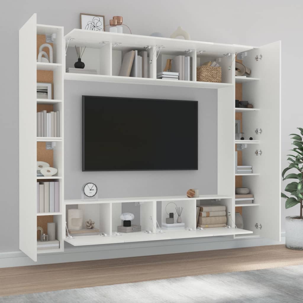 8 Piece Tv Cabinet Set Engineered Wood