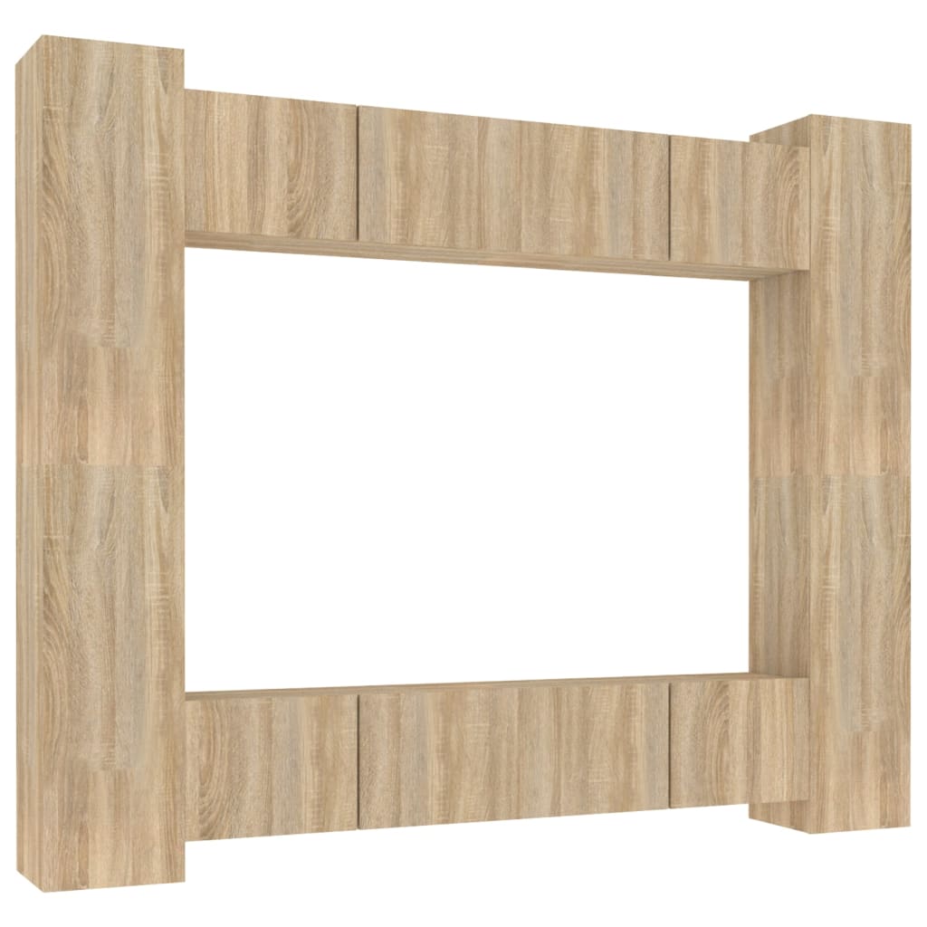 8 Piece Tv Cabinet Set Engineered Wood