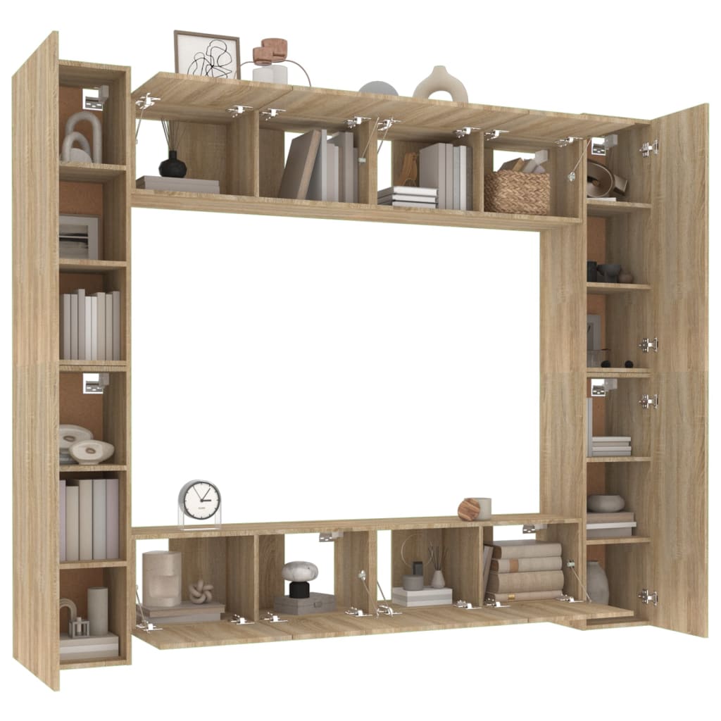 8 Piece Tv Cabinet Set Engineered Wood