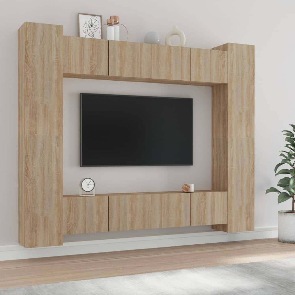 8 Piece Tv Cabinet Set Engineered Wood