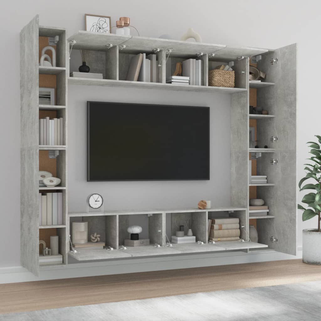 8 Piece Tv Cabinet Set Engineered Wood