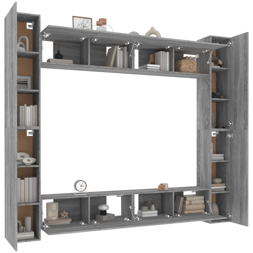 8 Piece Tv Cabinet Set Engineered Wood