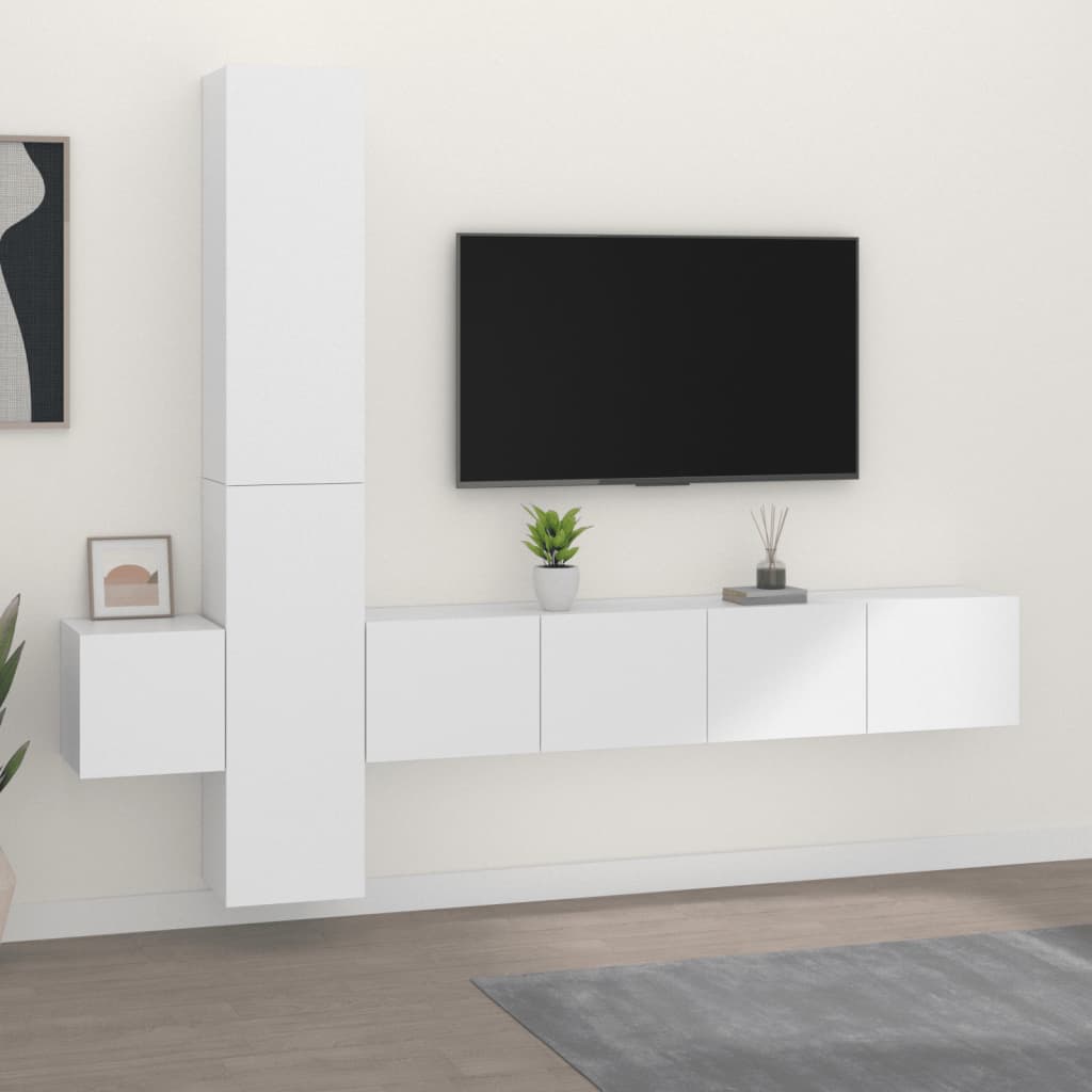 5 Piece Tv Cabinet Set Engineered Wood