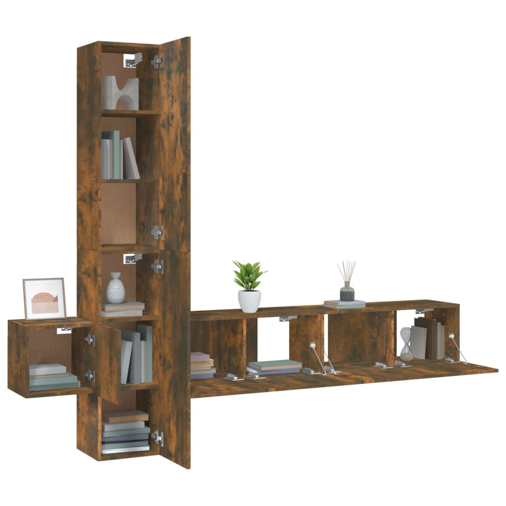 5 Piece Tv Cabinet Set Engineered Wood