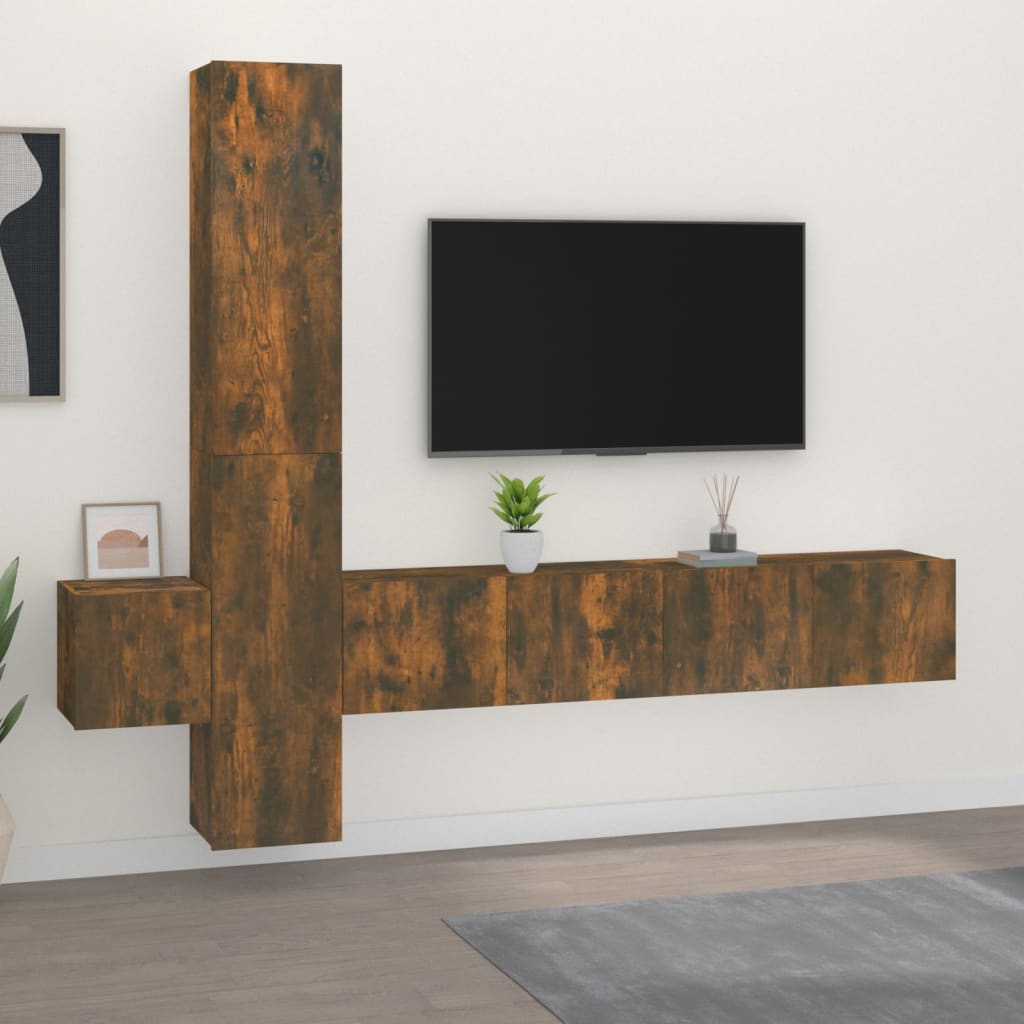 5 Piece Tv Cabinet Set Engineered Wood
