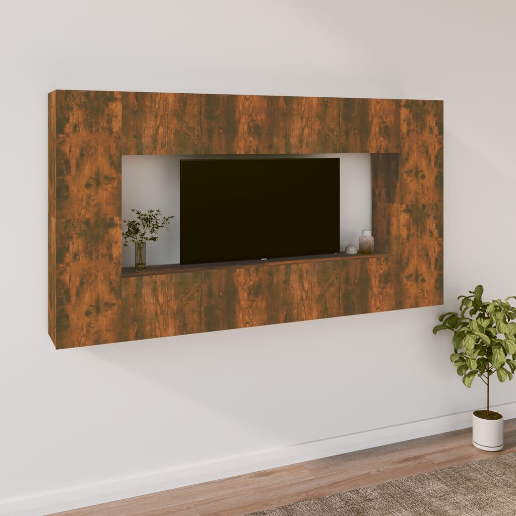 8 Piece Tv Cabinet Set Engineered Wood